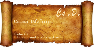 Csima Dániel névjegykártya